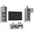 Comode TV de perete cu lumini LED, 4 piese, gri sonoma GartenMobel Dekor
