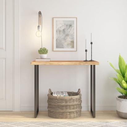 Blat masă 100x40x2,5 cm dreptunghiular lemn acacia margine vie GartenMobel Dekor