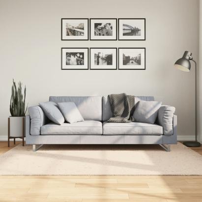 Covor HUARTE, fir scurt, moale și lavabil, bej, 140x200 cm GartenMobel Dekor