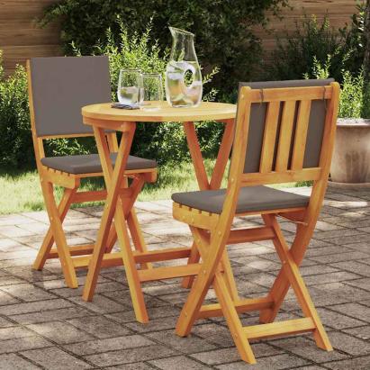 Set bistro 3 pcs Maro lemn masiv de acacia GartenMobel Dekor