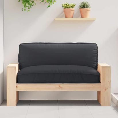 Pernă pentru șezut din paleți Negru 120 x 80 x 12 cm GartenMobel Dekor