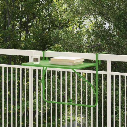 Masă Suspendată pentru Balcon Verde 60 x 39 x 65 cm Oțel GartenMobel Dekor