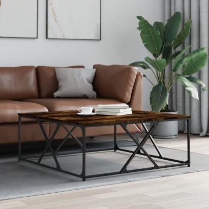 Măsuță de cafea stejar fumuriu 100x100x40 cm din lemn prelucrat GartenMobel Dekor