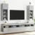 Comode TV cu lumini LED, 2 buc., gri beton, 30,5x30x90 cm GartenMobel Dekor