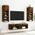 Comode TV cu lumini LED, 2 buc., stejar fumuriu, 60x30x30 cm GartenMobel Dekor