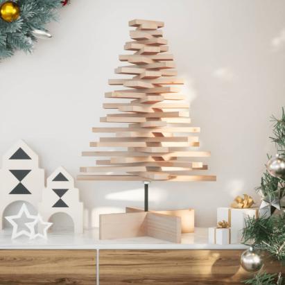 Brad de Crăciun din lemn decorativ, 80 cm, lemn de pin masiv GartenMobel Dekor