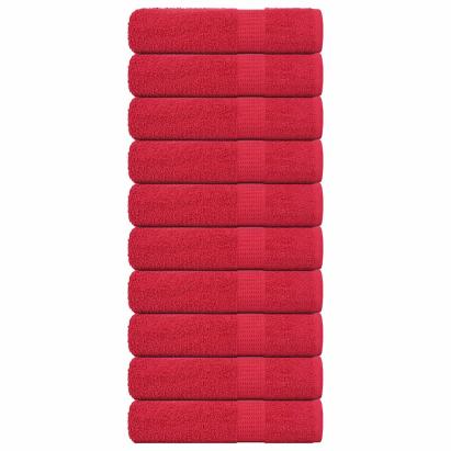Prosoape de mână 10 buc Roșu 50x100 cm 360 g/m² 100% bumbac GartenMobel Dekor