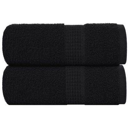 Prosoape de baie 2 buc. FROGN Negru 30x30 cm 100% bumbac GartenMobel Dekor