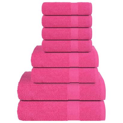 Set prosoape 8 piese roz 360 g/m² 100% bumbac GartenMobel Dekor