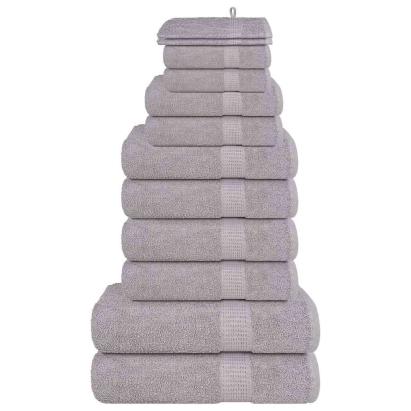 Set prosoape 12 piese gri 360 g/m² 100% bumbac GartenMobel Dekor
