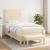 Pat box spring cu saltea, crem, 100x200 cm, textil GartenMobel Dekor