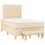 Pat box spring cu saltea, crem, 120x200 cm, textil GartenMobel Dekor