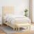 Pat box spring cu saltea, crem, 100x200 cm, textil GartenMobel Dekor