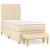 Pat box spring cu saltea, crem, 100x200 cm, textil GartenMobel Dekor
