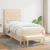 Pat box spring cu saltea, crem, 80x200 cm, textil GartenMobel Dekor