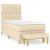 Pat box spring cu saltea, crem, 80x200 cm, textil GartenMobel Dekor