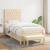 Pat box spring cu saltea, crem, 100x200 cm, textil GartenMobel Dekor