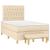 Pat box spring cu saltea, crem, 120x200 cm, textil GartenMobel Dekor