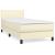 Pat box spring cu saltea, crem, 100x200 cm, piele ecologică GartenMobel Dekor