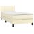 Pat box spring cu saltea, crem, 100x200 cm, piele ecologică GartenMobel Dekor