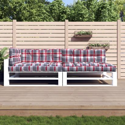 Perne pentru paleți, 5 buc., roșu carouri, material textil GartenMobel Dekor