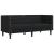 Set canapele Chesterfield cu 3 locuri, negru, piele eco. GartenMobel Dekor