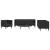 Set canapele Chesterfield cu 3 locuri, negru, piele eco. GartenMobel Dekor