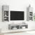 Comode TV cu lumini LED, 2 buc., gri beton, 60x30x30 cm GartenMobel Dekor