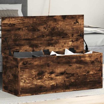Cutie de depozitare, stejar fumuriu, 90x35x35 cm lemn prelucrat GartenMobel Dekor