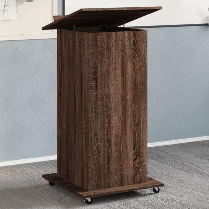 Pupitru roți și sertar stejar maro 55x55x107 cm lemn prelucrat GartenMobel Dekor