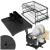 Suport vase 2 niveluri cu tava scurgere si suport tacamuri, 42x30x31,5 cm, negru Household NewTrend