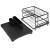Suport vase 2 niveluri cu tava scurgere si suport tacamuri, 42x30x31,5 cm, negru Household NewTrend