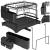 Suport vase 2 niveluri cu tava scurgere si suport tacamuri, 42x30x31,5 cm, negru Household NewTrend