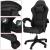 Scaun birou pentru gaming, ergonomic, suport lombar si tetiera, 114-123x55x50 cm, negru Household NewTrend