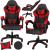 Scaun birou pentru gaming, ergonomic, suport lombar si tetiera, 114-123x55x50 cm, negru si rosu Household NewTrend