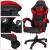 Scaun birou pentru gaming, ergonomic, suport lombar si tetiera, 114-123x55x50 cm, negru si rosu Household NewTrend
