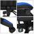 Scaun birou pentru gaming, ergonomic, suport lombar si tetiera, 114-123x55x50 cm, negru si albastru Household NewTrend