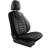 Set Huse Scaune Auto Panda Toronto, tip Alcantara, cu fermoare pentru bancheta rabatabila, negru cu cusatura rosie, 11 piese Automobile ProTravel