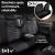 Set Huse Scaune Auto Panda Toronto, tip Alcantara, cu fermoare pentru bancheta rabatabila, negru cu cusatura rosie, 11 piese Automobile ProTravel
