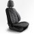 Set Huse Scaune Auto Panda Toronto, tip Alcantara, cu fermoare pentru bancheta rabatabila, negru gri, 11 piese Automobile ProTravel