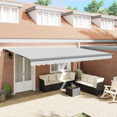 Copertină Manual Antracit 5 x 3 m Metal GartenMobel Dekor