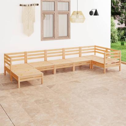 Set mobilier de grădină, 7 piese, lemn masiv de pin GartenMobel Dekor