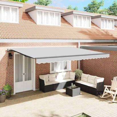Copertină Manual Antracit 4 × 3 m Metal GartenMobel Dekor