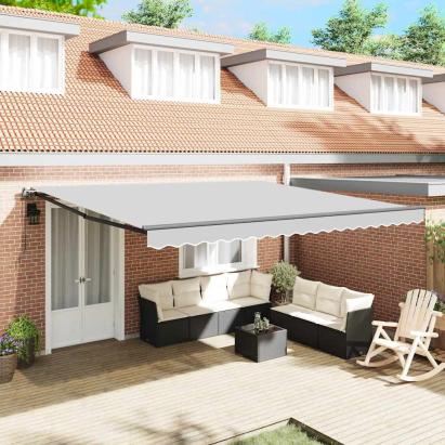 Copertină Manual Antracit 5 × 3,5 m Metal GartenMobel Dekor
