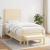 Pat box spring cu saltea, crem, 90x190 cm, textil GartenMobel Dekor