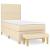 Pat box spring cu saltea, crem, 90x190 cm, textil GartenMobel Dekor
