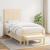 Pat box spring cu saltea, crem, 90x200 cm, textil GartenMobel Dekor