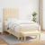 Pat box spring cu saltea, crem, 90x190 cm, textil GartenMobel Dekor