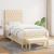 Pat box spring cu saltea, crem, 90x190 cm, textil GartenMobel Dekor