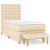 Pat box spring cu saltea, crem, 90x200 cm, textil GartenMobel Dekor